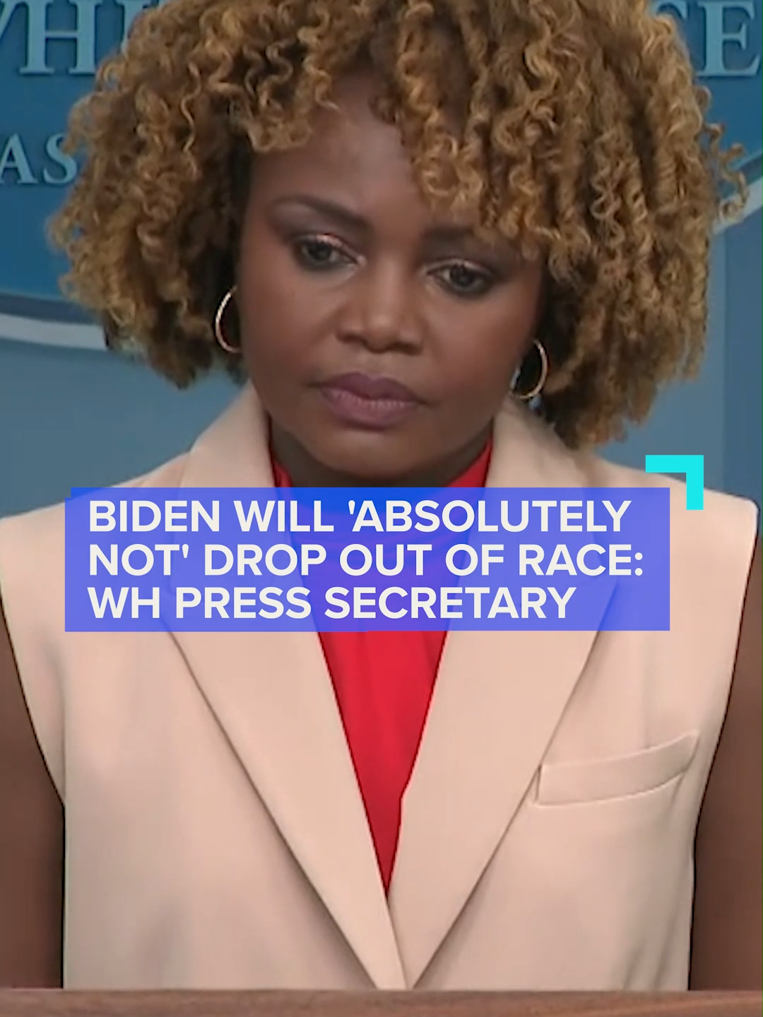 The #WhiteHouse doubled down Wednesday on assurances that President #JoeBiden will not be exiting the 2024 presidential race, despite calls to do so from #Republicans and some #Democrats. During a media briefing, press secretary #KarineJeanPierre said Biden 