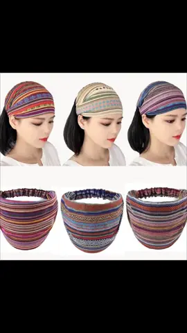 Fashion Fabric C otton Striped Turban Wide Head Wrap H eadband Hair S carf under ₱85.20 Hurry - Ends tomorrow!