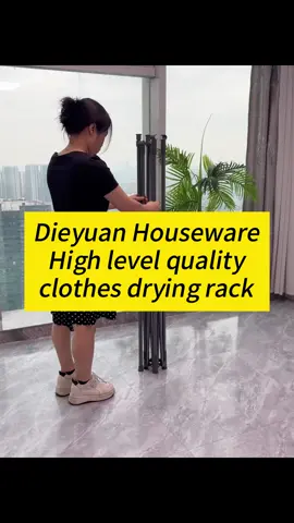 High Quality Clothes Drying Rack Wholesale Foldable Double Rod Collapsible Portable Laundry Hanging Rack with Bottom Mesh Pocket for More Drying Space#clothesdryingrack U can put it down when u dont need it, nice to space saving. #homestoragesolutions #dieyuanhouseware #foryou #fyp #findsupplier