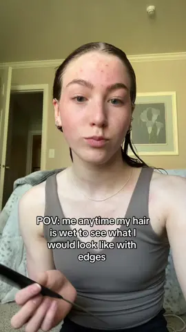 Dont come at me for this 😂. #edges #hair #relatable #whitegirl #hairtok #wethair #pov #foryou #fypppp #fyp #viral 