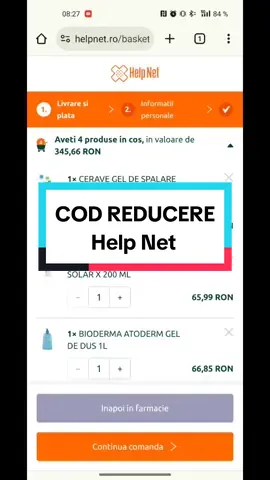 🔥Cod Reducere HelpNet - 25Lei la comenzi de peste 200Lei! #codreducere #helpnet #solero #bioderma #voucher #farmacie #codreducerehelpnet #cerave #reduceri 