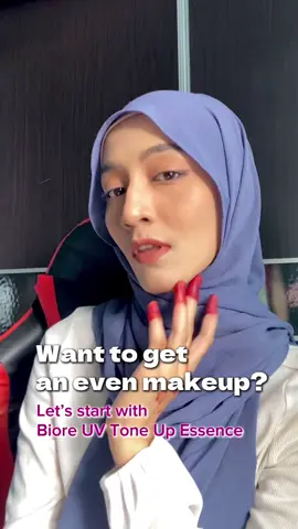 Lovelies!! Nak makeup yang sekata? Why not you guys try this Biore UV Tone Up Essence by @Bioré MY  Since Eida apply this one as my makeup base, makeup Eida smooth and makin lawa jer tau! In love sangat! So why not you guys purchase jugak dekat @Watsons Malaysia berdekatan, ohh yaa don't forget to use this coupon code BTONEUP6 tau! #bioremy #bioreuv #sunscreen #sunscreenviral #toneup #watsonmalaysia #fyp 