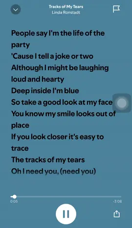 #letras #lindaronstadt #tracksofmytears 