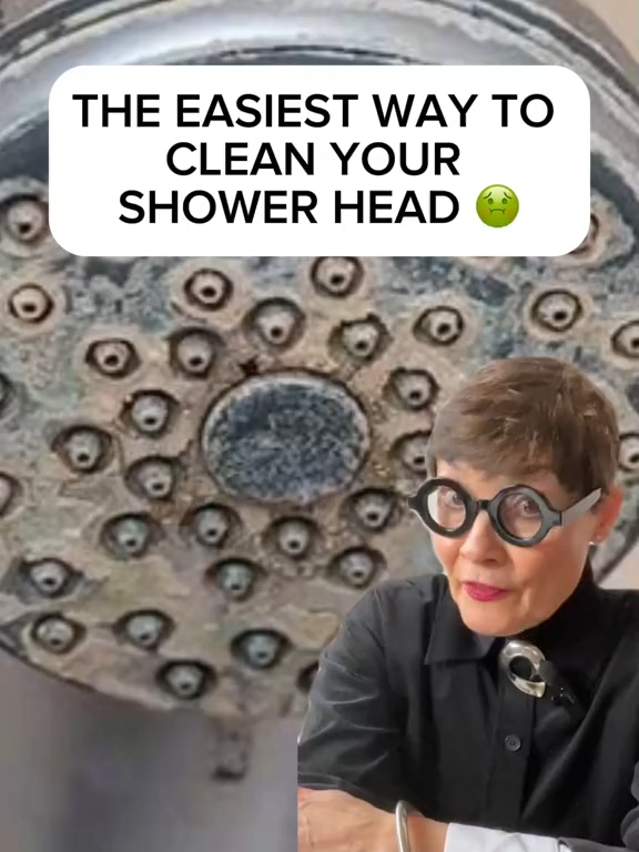 Here's an easy way to clean your shower head #showercleaning #ShowerHead