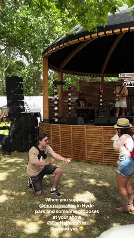 British cowgirl summer proposal at your favourite artist show @The Halfway Kid  #britishsummertime #morganwallen 