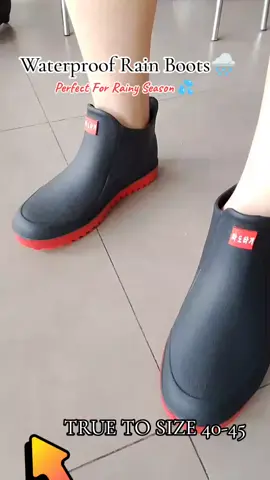 kung bahain at maputik ang daanan niyo Kasi tag ulan tayo ngayon sagot kana ng acting waterproof rainy boots😉Kaya Check out na! #Waterproofrainboots#fyp  #rainbootsformen#rainboots #rainbootsreccomendation #Tiktokshop#trendyboots 