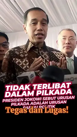 Presiden Jokowi pastikan tidak terlibat urusan Pilkada yang merupakan urusan Partai Politik. Isu cawe-cawe Presiden merupakan hoaks belaka dari kalangan orang yang ingin menjatuhkan Presiden Jokowi. #jokowi #pilkada #partaipolitik #update #fyp #berita #viral #cawecawe #pks 