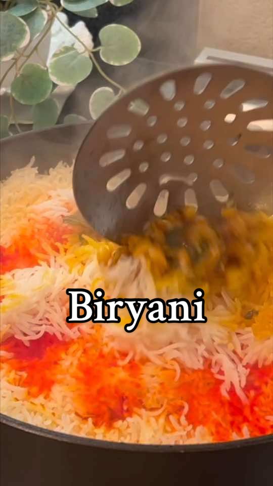 Chawli Biryani  - Lobia Pulao  - Lobia Bean Dum Biryani 1 1/4 cup black eye beans  6 cups of water 1/4 cup oil  1 black cardamom 4-5 cloves  1 tsp cumin 1 large onion finely chopped ( 200g) 1 TBSP ginger & garlic paste 1 tsp red chili powder 1 tsp coriander powder 1 tsp turmeric 1 1/2 tsp salt  8-10 curry leaves  2 large tomatoes (340g) 1-2 green chilies 1 cup water 2 TBSP tamarind chutney or tamarind water  2 1/2 cups rice Orange food color  Pinch of saffron  2 TBSP hot milk Raita: 2-3 cups yogurt  1 green chili  1/4 cup chopped cilantro  1 tsp coarsely grinded cumin 1/4 tsp salt  #ChawliBiryani #VegetarianDelight #HealthyEats #BiryaniLove #PlantBasedBiryani #FlavorfulFeast #HomeCookedJoy #IndianCuisine #FoodieFavorites #VegetarianBiryani #OnePotWonder #SpicyGoodness #RiceLovers #CookingInspiration #GourmetVibes #TastyCreations #WeeknightDinner #FoodPhotography #InstaFoodie #BiryaniCraving #HomeChefMagic #DeliciousAndNutritious #ChawliRecipes #InstaBiryani #CulinaryAdventures #ComfortFoodMood #SoulfulCooking #HomemadeMagic #FoodLover #FoodGoals #biteofjoy