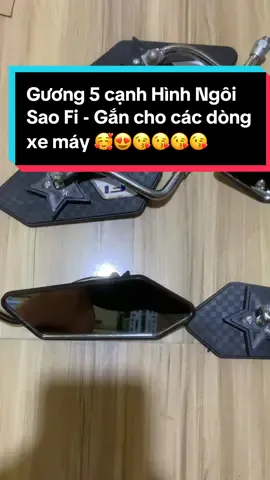 Gương 5 cạnh Hình Ngôi Sao Fi - Mặt kính trắng chân 10 li ( gắn cho các dòng xe máy )🫵👁️😘  #kiengchieuhauxemay #guongxemay #guongchieuhau #xuhuongtiktok #fly 