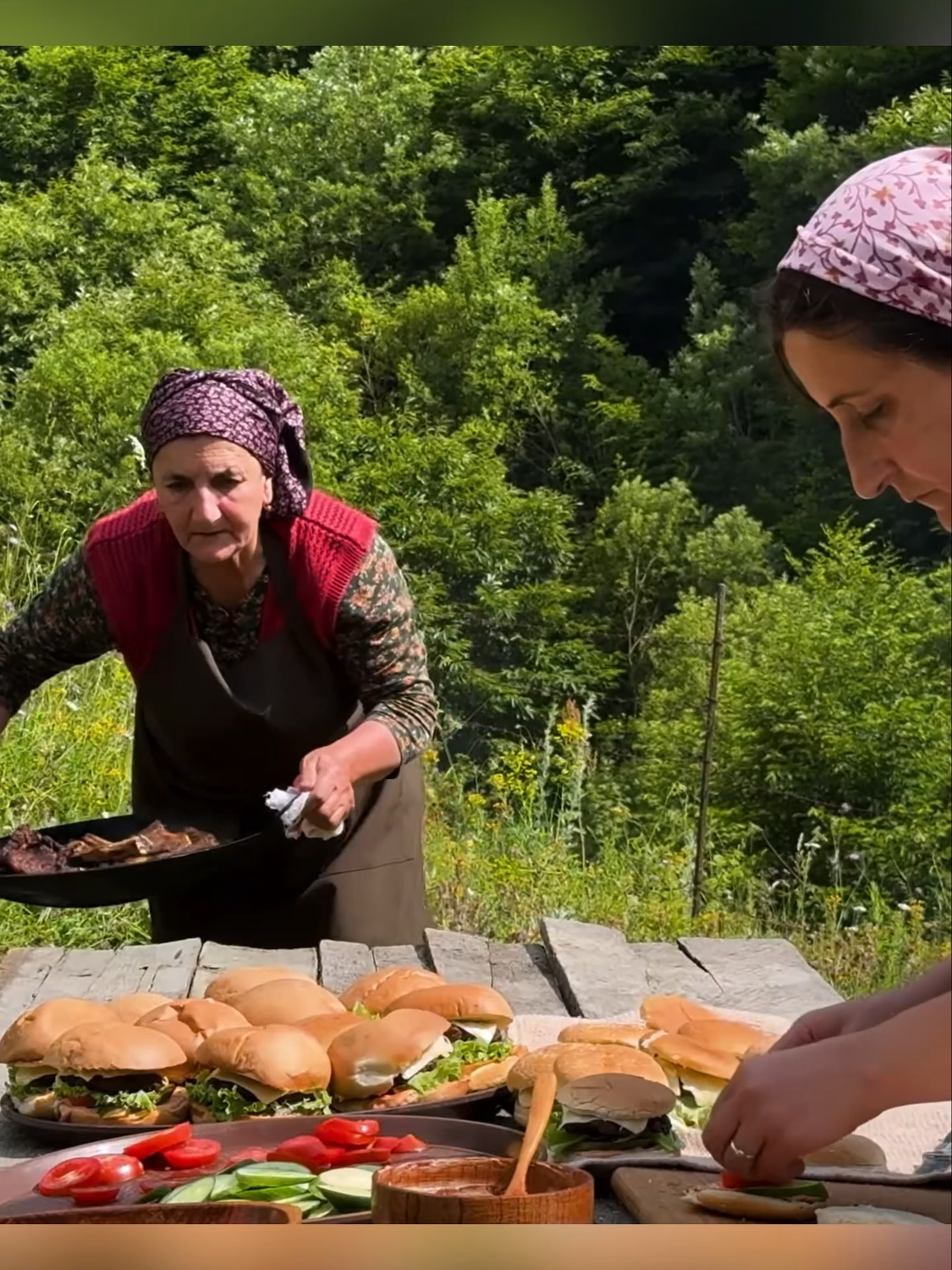 Cooking Beef Marble Meat Steaks! Outdoor Country Family Dinner in the Wild Mountains #cook #cooking #cookingvideo #outdoorcooking #cuisine #recipes #viral #foryou #foryoupage #trending