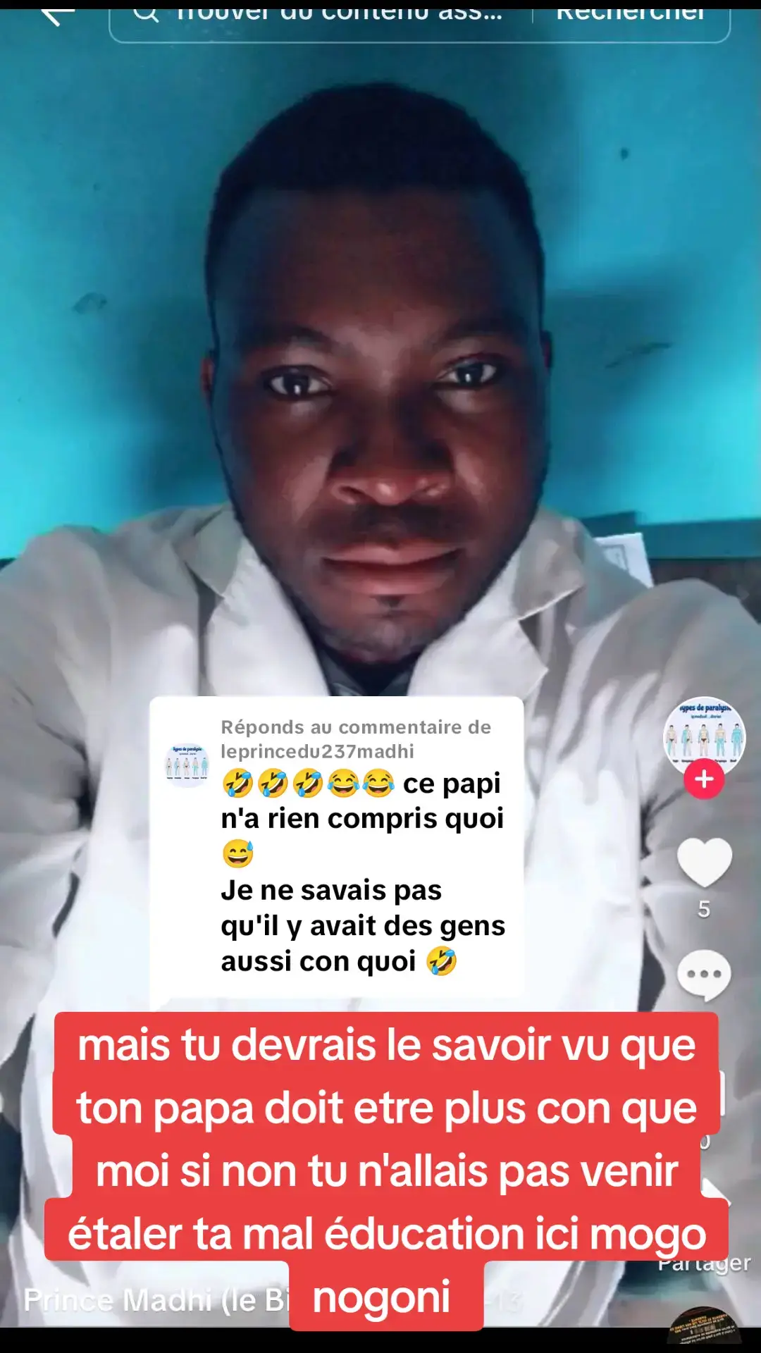 Réponse à @leprincedu237madhi 