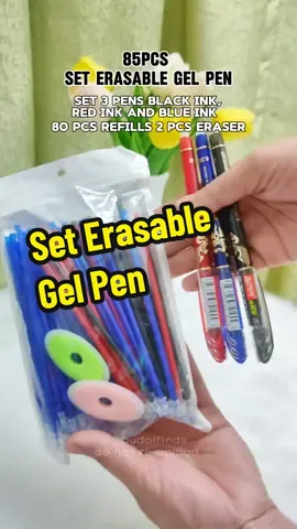 Set Erasable Gel Pen  3 pens black,red, blue 💙  #fypシ #set #pen #ballpen #foryou #fypシ゚viral #fyp 