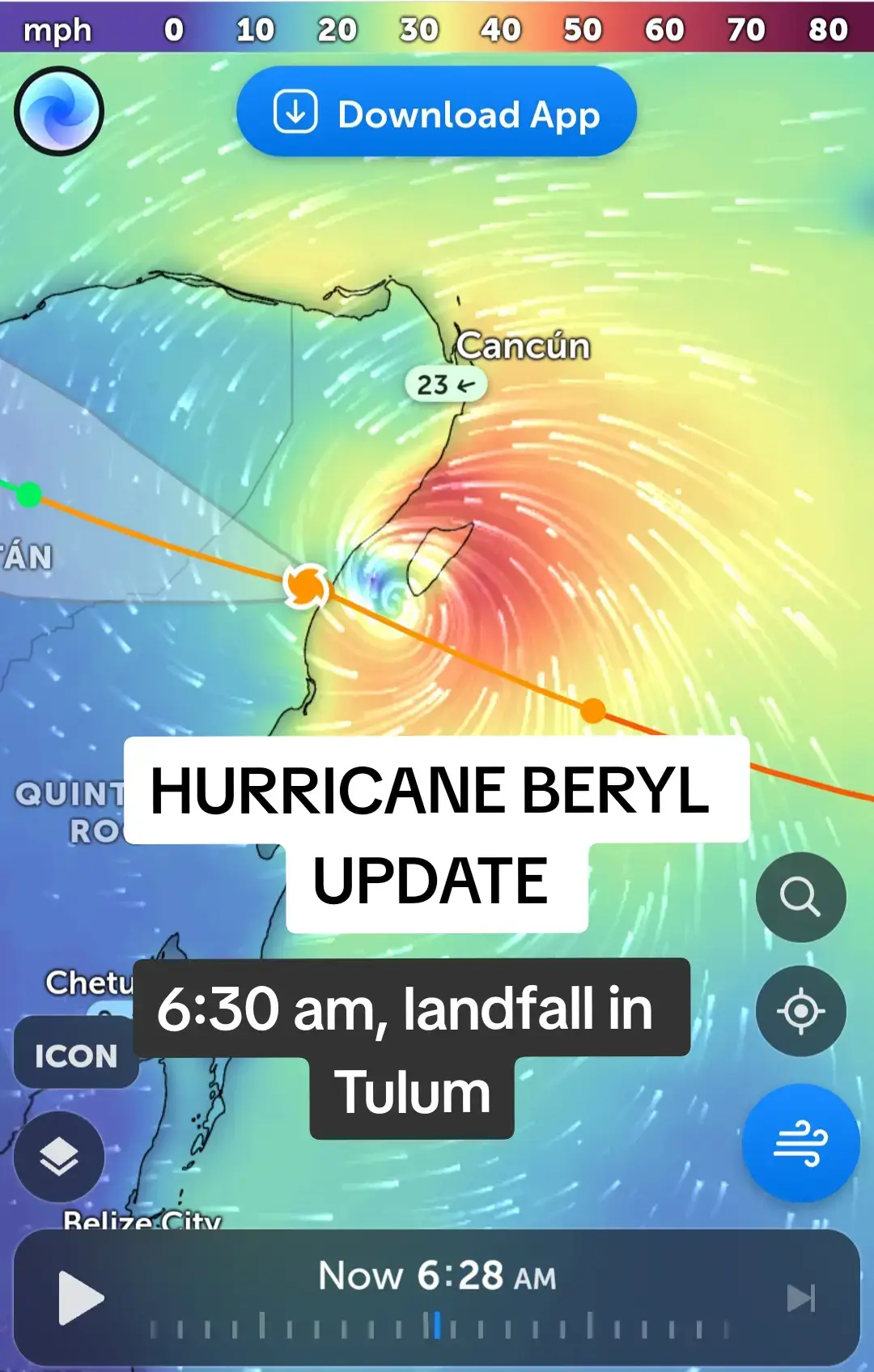 lights flickering as i post this even though things feel.... calm. its daylight now and strangely calm. #hurricaneberyl #cancun #beryl 