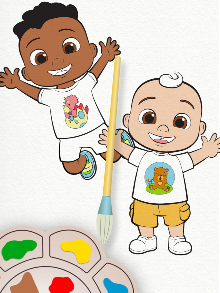Let's bring JJ and Cody to life with some color! 🖌️🎨 #cocomelon #painting #kidsoftiktok #coloringbook