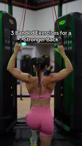 3 Exercises for a Stronger Back 💪🏼 Banded Vs Machine Outfit: @Oner Active Peony Pink 💕 #backworkout #backday #upperbody #banded #weighttrainingforwomen 