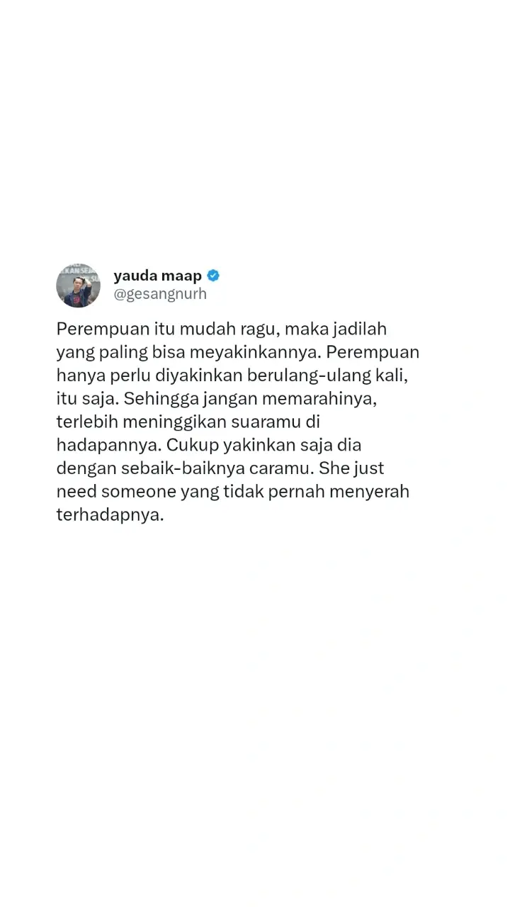 kalau lagi marah jgn di yaudahin ya #relatable #marah #Love #Relationship #trauma #trustissues #broken #brokenheart #patah #patahhati #mental #MentalHealth  #love #relationship #girls #woman #co #boy #manja #lyodra #lyodraginting #takselalumemiliki #takselalumemilikilyodra #wish #wishlist #dream #impian #pasangan #jodoh #relationship #love #selflove  #womanpower #woman #mood #overthinking #problem #girls #girlssupportgirls #pernikahan #pernikahanidaman #dream #wish #wishlist #jodoh #girls #boy  #suami #suamiistri #halal #love #waktu #time  #relationship #relatable #married #sad #sadstory #sadvibes #sadsong #sadvibes🥀 #quotes #quotestory #galau #galaubrutal #x #katakata #lyodra #lyodraginting #takselalumemiliki #takselalumemilikilyodra #single #music #musically #romance #spedup #spedupsounds #song #musik #galau #impian 