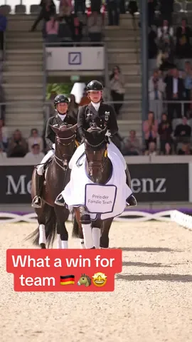 What a victory! 😍 Germany winning the #lambertz Nations Cup! 🇩🇪🏆👏🏻 with #isabellwerth #ingridklimke #fredericwandres & #katharinahemmer 🐴 #dressage #chioaachen #weltfestdespferdesports #dressur #dressurpferd #nationenpreis #dressagestars #winnerwinner #horsesoftiktok #pferdeshow #dressagehorses 