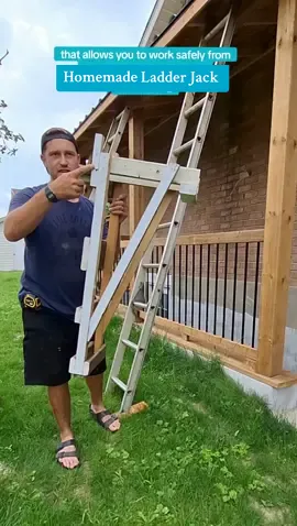 Homemade ladder jack, here's a closer look at the jack, it's built with scrap wood & can easily support 300+LBS. It makes working on a ladder much easier and works awesome as scaffolding in tight areas. Obviously this isn't OHSA approved, but its very practical and easy to build. #ladderjack #ladder #ladderwork #extensionladder #diyprojects #diytools #toolsofthetrade #toolmaker #toolrepair #scaffolding #scaffoldbuilder #scaffolder #masonryrepair #masonrywork #carpentrytools #carpentryskills #homerenos #diyprojects #handymanservice #handymantips #bluecollarlife #homemaintenance 