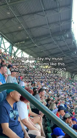 Take me out to the ball game? No, take me out to hysterically sob to some sad indie music. 😌 #baseball #indiemusic #singersongwriter #mariners #bluejays #indieartist #dreams #goals 