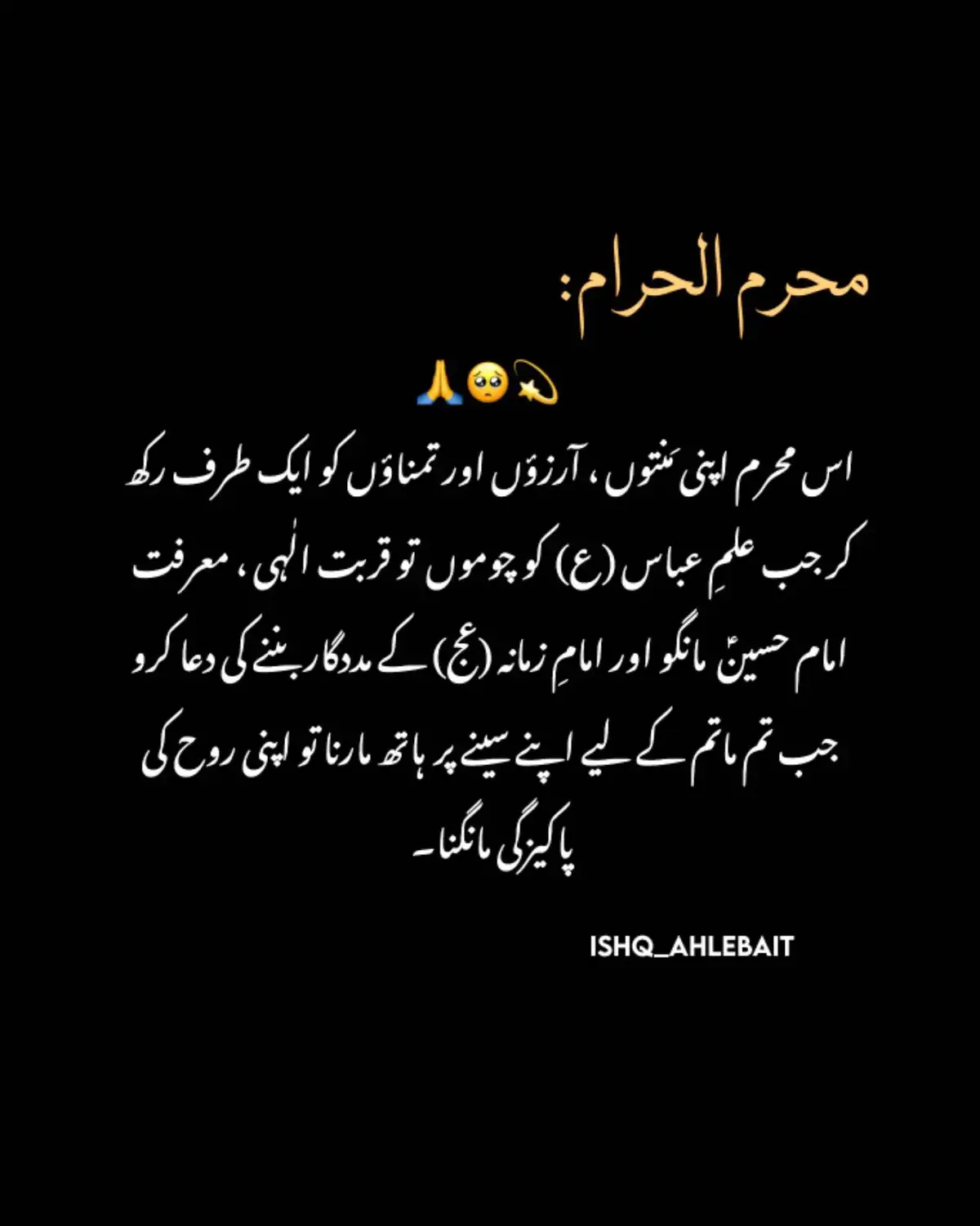 #muharram #alimoulaع❤ #yahussainعُ🙏🏻🚩🚩 #yaghaziabbasع #hayealiakbarع💔 #maulaع😭❤ #aliunwaliullah #panjtanpak #yazinabص #bibifatimazahraص #ہاۓمظلوم_حُسین_ع😭 #محرم_الحرام_قریب_است💔 #alajal_ya_imam_e_zamana #اللھم_عجل_لولیک_الفرج🙏 