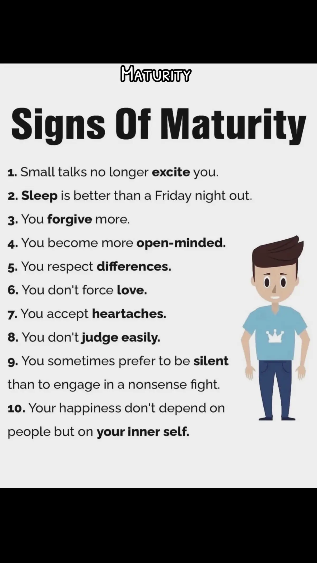 Signs of maturity 👨  #maturity #smalltalk #loveadvice #heartache #forgiveness #relationshipadvice #mindset 