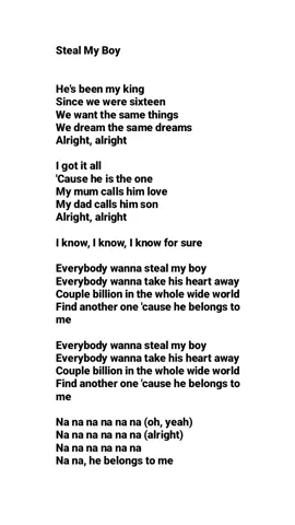 lirik full steal my boy girl version #lyrics #stealmyboy #stealmygirl #challenge 