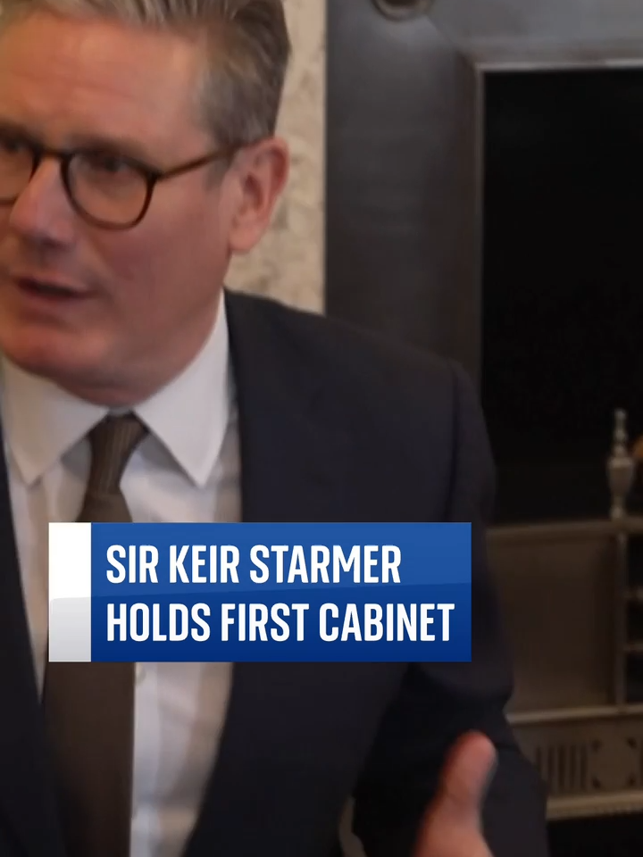 Sir Keir Starmer holds a cabinet meeting a day after winning a huge landslide in the general election. #Keirstarmer #generalelection #cabinet #downingstreet