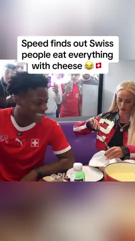 Speed finds out Swiss people eat everything with cheese #speed #ishowspeed @IShowSpeed @Alisha Lehmann 