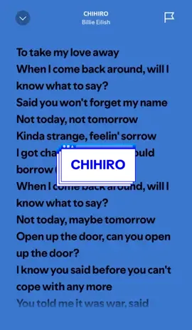 Chihiro::::vibe so strong #fullsong #lyrics #fyp #viral #spotify 