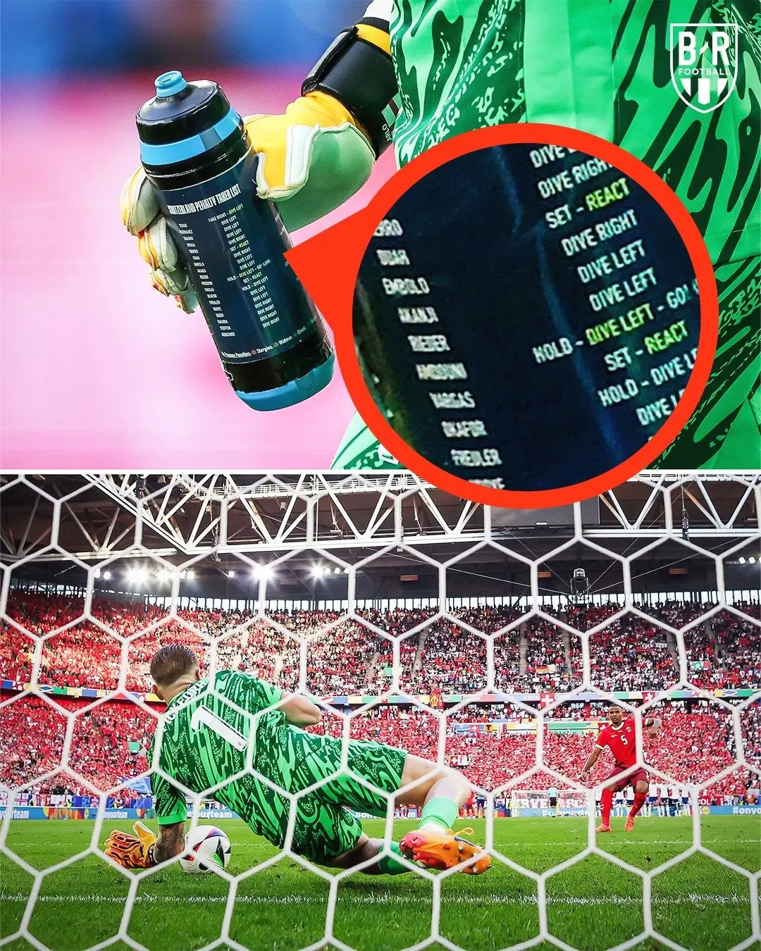 Pickford’s water bottle said to dive left vs. Akanji 🧠 #england #pickford #jordanpickford #akanji #EURO2024 #euros 