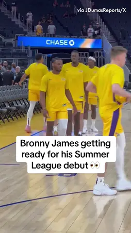 Bronny getting ready 🏀 (via jdumasreports/X) #NBA #nbatiktok #bronnyjames #lakers #summerleague #basketball 
