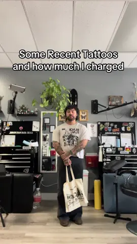 Just in case yall are curious about pricing here are slme examples on some of my recent favorite tattoos and how much i charged #tattoo #tattooprices #howmuchicharged #recent #darktattoos #darktattooideas 