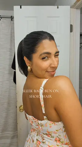 Sleek back ponytail for the win 🩷✨️ #shorthair #shorthairstyles  #sleekponytail  #hairstyles #creatorsearchinsights 