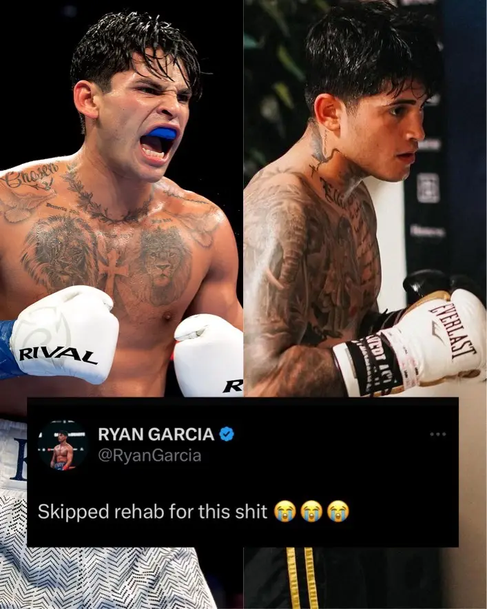 Ryan Garcia reacts to his younger brother Sean getting stopped by Amado Vargas 👀 #seangarcia #amadovargas #boxing 