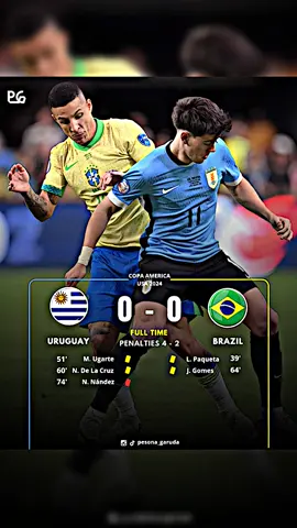 What A Game‼️Congratulations Uruguay on qualifying for the semifinals of the Copa America🔥✨ - - 📷 IG: pesona_garudaa 📣 Follow Instagram @pesona_garudaa - - #fulltime #matchday #brazil #uruguay #copaamerica #fyp #pesonagaruda