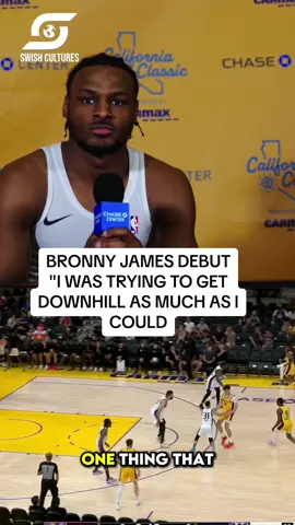 Lakers Bronny James talks about his debut and how he was being aggressive downhill and how he had good looks 🔥 #bronny #basketball 