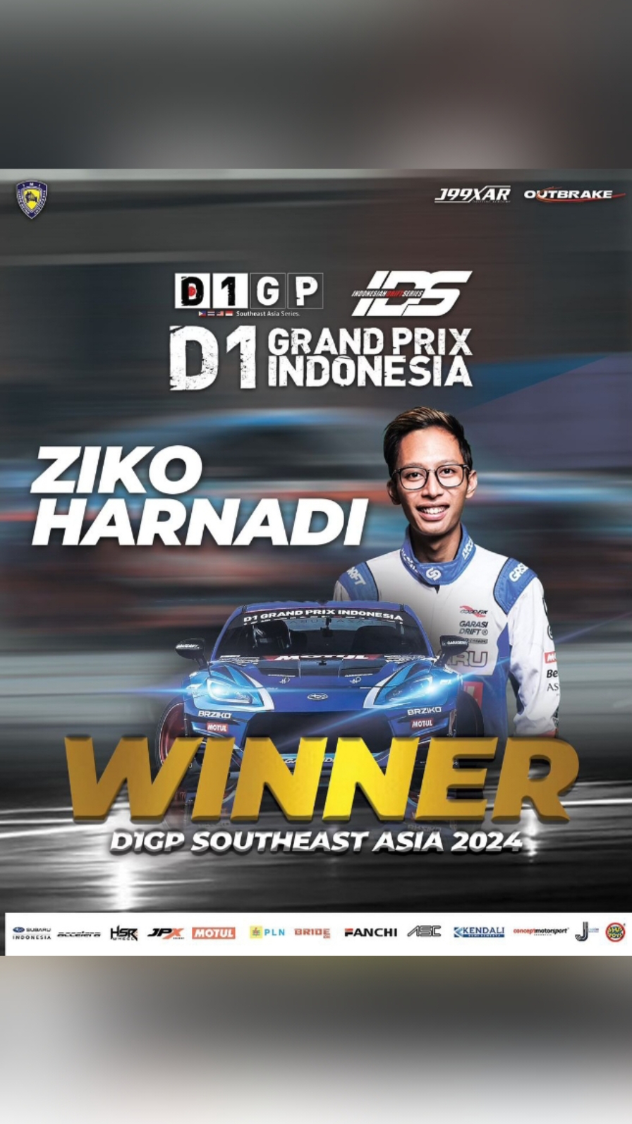 Champions D1GP SEA 2024🏆✨ #brziko #drifting #d1gpindonesia #d1gpsea #champion #meikartaspeedway #zikoharnadi #drifter #garasidrift #amandio #xybca #fyp 