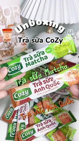 Uống trà sữa mà không lo béo luôn #trasuacozy #trasuamatcha #trasuaanhquoc #trasua #review #unboxing 