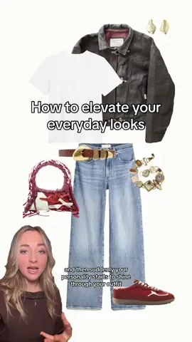 How to up your casual game! If your everyday outfit is starting to feel boring this is the simplest way to elevate your looks. Start with the base, your second skin or capsule basics then add your personality and dopamine pieces to layer it up! Super simple but damn effective! #style #styletips #stylist #fashionstyle #fashionpsychology #styleinspiration #everydayoutfit #casualoutfit #capsulewardrobe #capsulecloset
