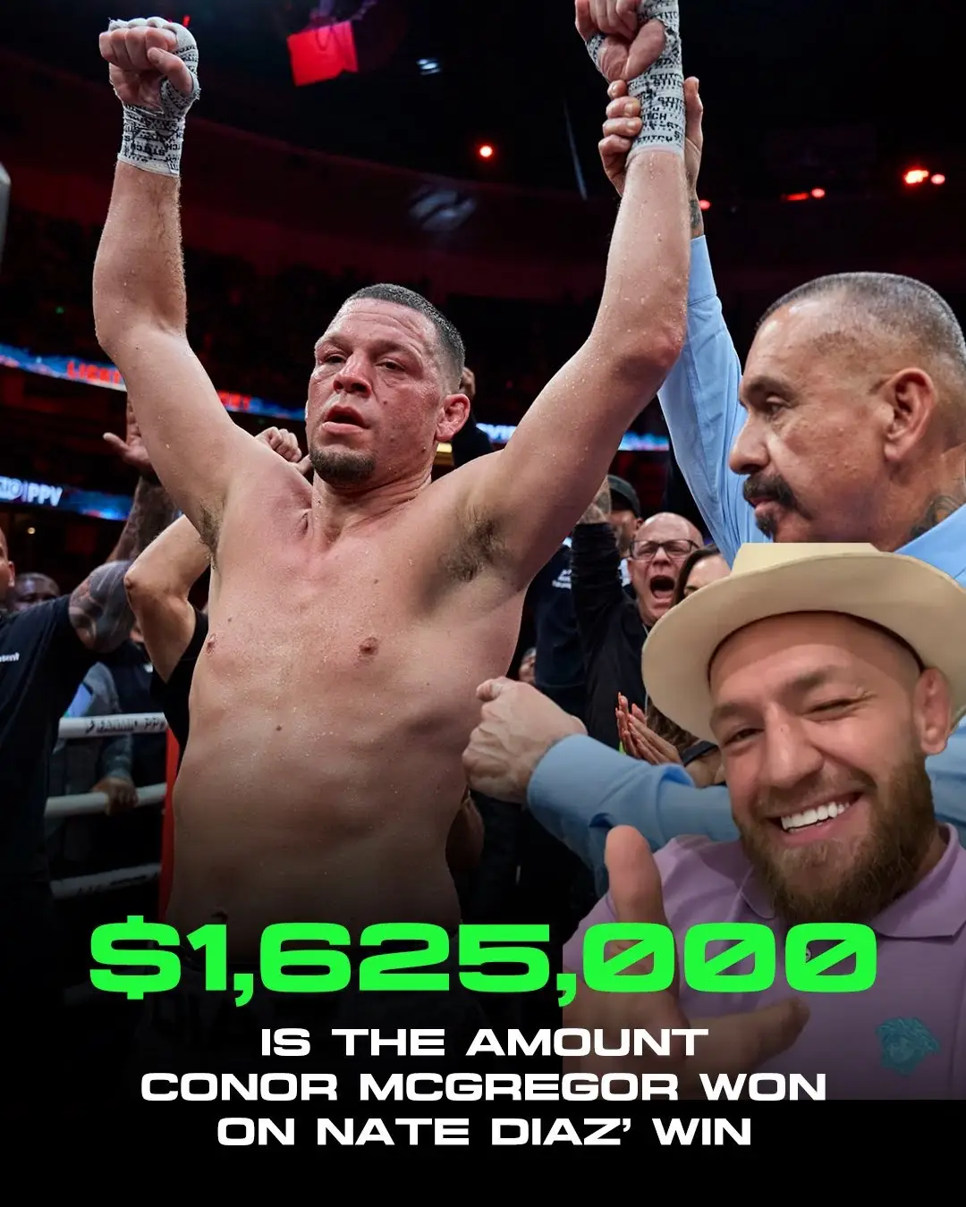 Mcgregor reacts to Nate Diaz beating Masvidal after betting $500k on him 👀 #conormcgregor #natediaz #boxing