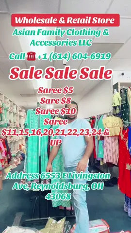 Wholesale & Retail Store!!! Asian Family Clothing & Accessories LLC. Call +1 (614) 604-6919 address 6553 E Livingston Ave, Reynoldsburg, OH 43068 #Asian_Family_Clothing #USA #TIkTOk #Ohio #Columbus #F #viral #FYP #saree #sale 