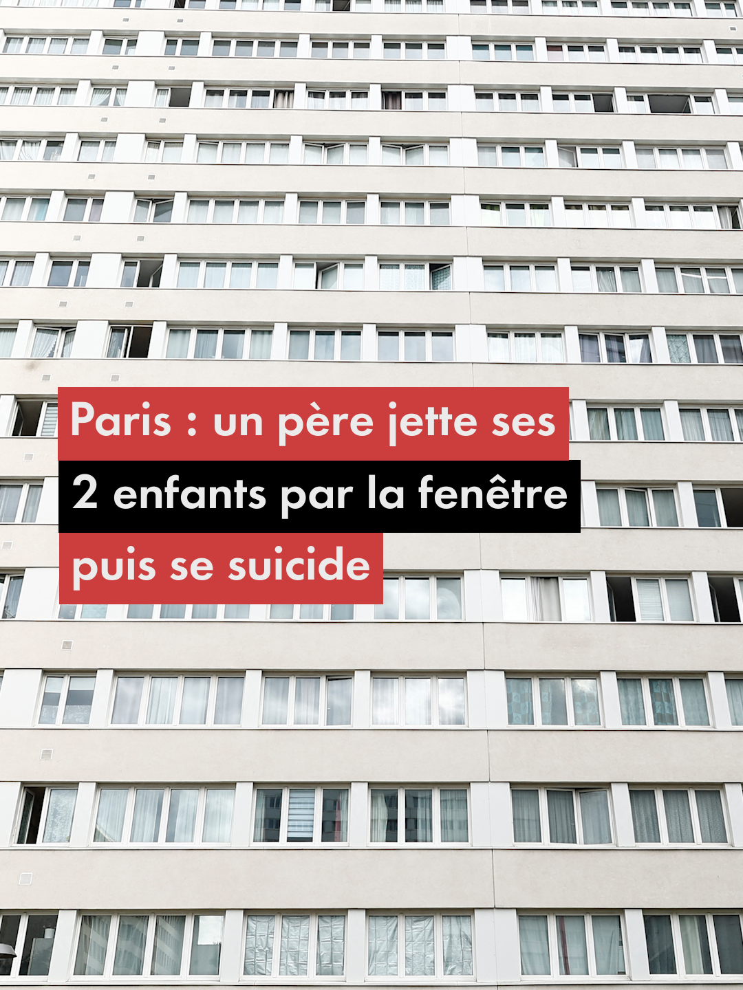 Ce samedi 6 juillet, un père s'est suicidé après avoir jeté ses deux enfants du cinquième étage d'un immeuble à Paris. Le pronostic vital des enfants est engagé. [AFP] #paris