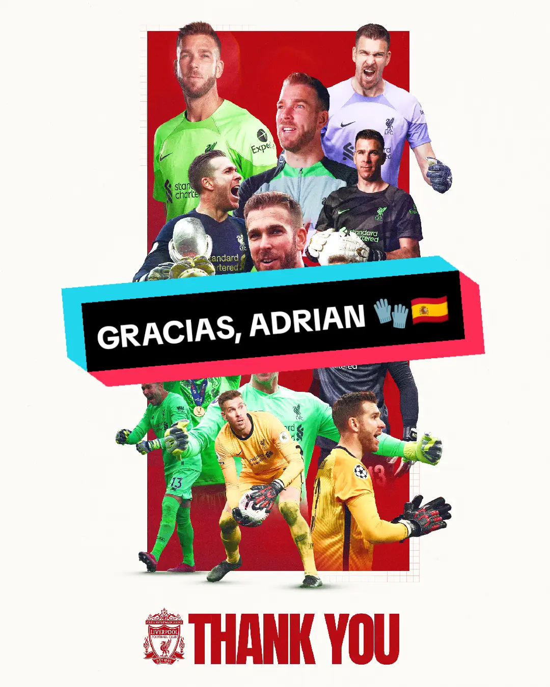 Adrian departs Liverpool this summer having made a valuable contribution to the club’s successes across his five years at Anfield. Thank you for everything, Adrian ❤️