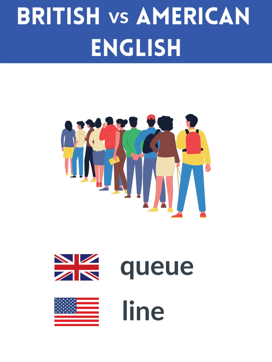 British English 🇬🇧 vs American English 🇺🇸 ✅ Download the Vocab App now and start learning English today! (LINK IN BIO) https://www.vocabtech.com #britishenglish #americanenglish  #englishlearners #learning #languagestudy #languageschool #englishcourse #ingles  #English #englishlearners