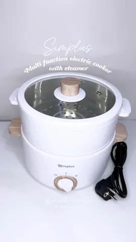 Got this multi function electric cooker with steamer. Perfect for dorm pips ✨ #electriccooker #minicooker #simplus #dormessentials #dormfood 