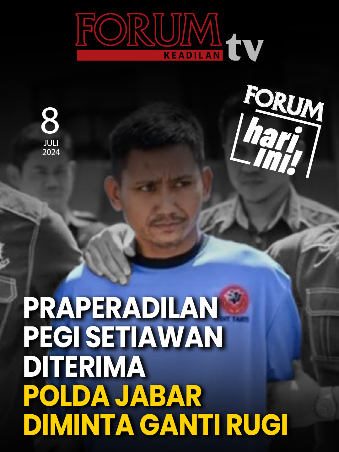 PRAPERADILAN PEGI SETIAWAN DITERIMA, POLDA JABAR DIMINTA GANTI RUGI | Forum Hari Ini, 08 Juli 2024 Pengadilan Negeri Bandung mengabulkan gugatan praperadilan Pegi Setiawan. Hakim menetapkan penetapan tersangka terhadap Pegi Setiawan dianggap tidak sah dan batal secara hukum. Dengan demikian, pihak kuasa hukum Pegi Setiawan menyatakan akan meminta ganti rugi kepada Polda Jawa Barat. Ganti rugi tersebut dibagi menjadi dua jenis, yaitu material dan immateril. Ganti rugi material berkaitan dengan kerugian materi seperti gaji Pegi dari pekerjaannya sebagai kuli bangunan. Sedangkan kerugian immateril yang berkaitan dengan nama baik dan rasa malu karena dituduh sebagai pelaku pembunuhan. #pegisetiawan #vinacirebon #poldajabar #pnbandung #viral #newsupdate #kasusviral #pegiperong #forumkeadilantv #indonesiaadil #hukum #politik