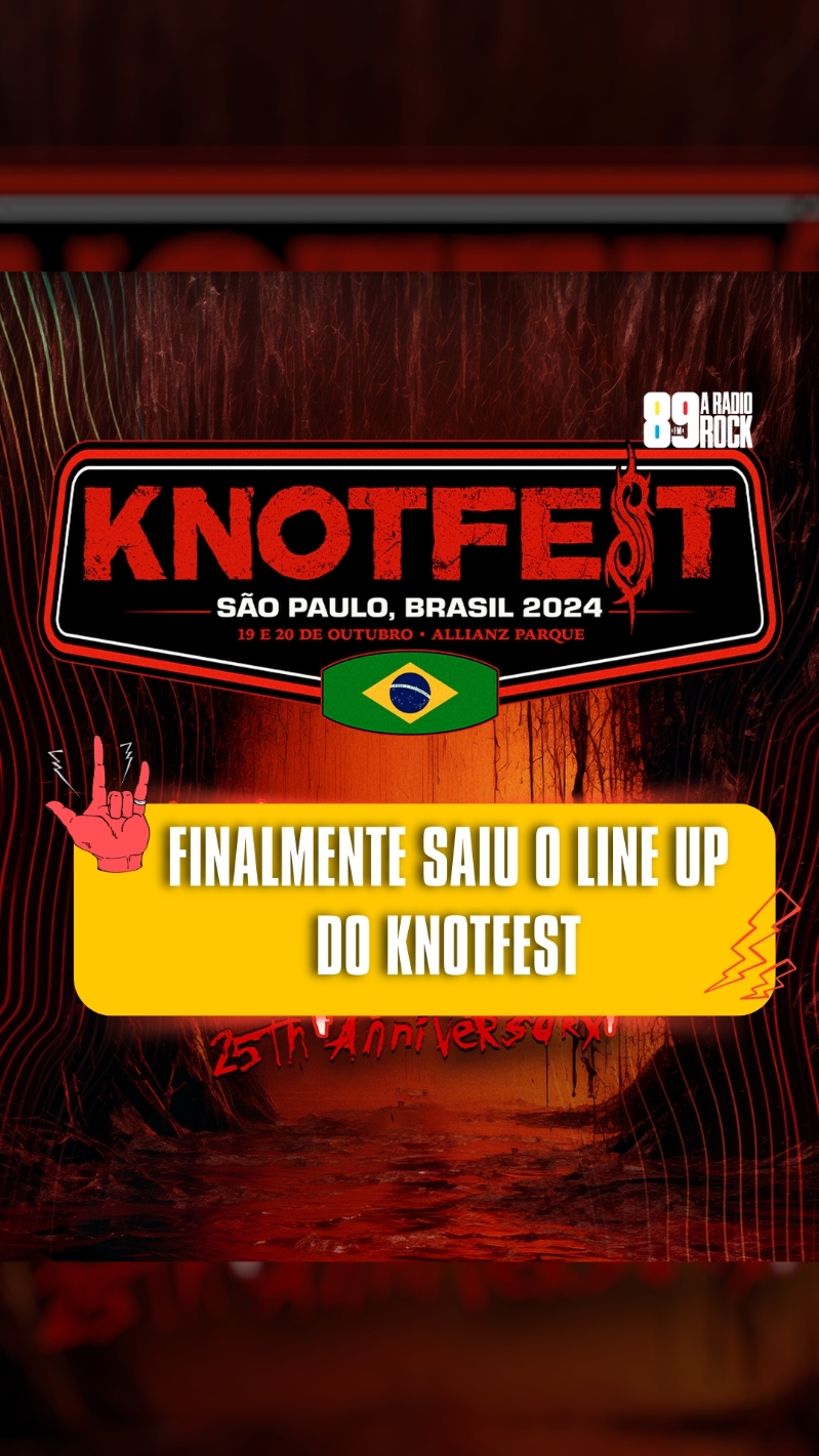 FINALMENTE SAIU O LINE UP DO KNOTFEST O Knotfest Brasil anunciou, nesta sexta-feira , o lineup completo da edição deste ano. O evento acontecerá nos dias 19 e 20 de outubro no Allianz Parque, em São Paulo. Quem já garantiu o ingresso? #89 #89fm #89aradiorock #89fmaradiorock #radiorock #aradiorock #rock #vivaorock #knotfest #knotfestbrasil #slipknot 