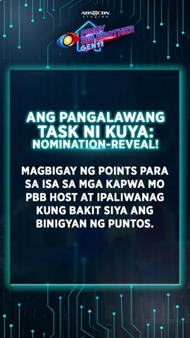 Ang Pamilya ni Kuya, sumalang na rin sa Tiktok Task ni Kuya! 😅Sino kaya ang mga binigyan nila ng puntos? 😂 Ikaw, sino ang bibigyan mo ng 2 puntos sa Pamilya ni Kuya? I-stitch o i-duet na ang Tiktok Task ni Kuya para magkaalaman na! 😂✌🏻 #PBBGen11 #PBB11HousemateAko @Alexa Ilacad @Bianca Gonzalez @KimChiu @Melai @Robi Domingo 