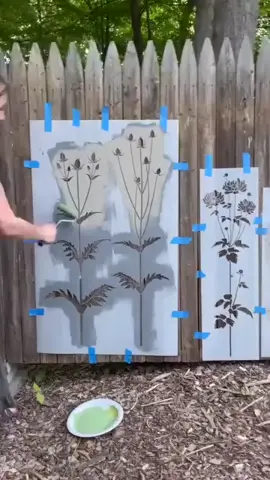 Blooming Garden Fence Mural with STENCILS! Use a combination of our gorgeous floral stencil kits to make a colorful garden mural 🌷🌻 Are you ready to start stenciling?