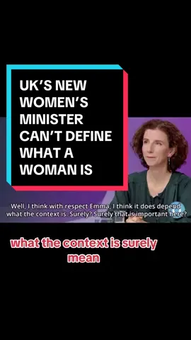 HOLY COW! The UK’s newly announced Minister for Women says the definition of what a woman is “depends on the context”. This is truly catastrophic for women’s rights. Discussing this on Outspoken Live today. Link in bio.  #labour #whatisawoman #women 